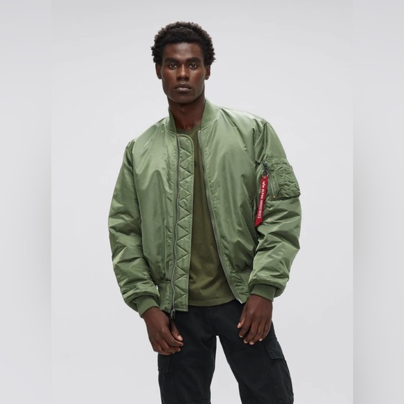 Alpha Industries MA-1 BOMBER JACKET HERITAGE - SAGE NEW - Picture 2 of 13